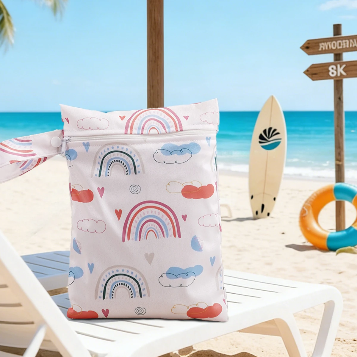 2026 New Arrival Washable Reusable Baby Storage Wet Dry Bag Easy Carry Multifunctional Travel Pouch Size 18x25cm