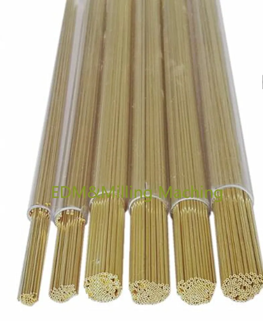 50 قطعة سلك EDM Maching الحفر القطب 1.6-3.0 مللي متر X400mm ثقب واحد أعلى جودة النحاس أنبوب ل نك