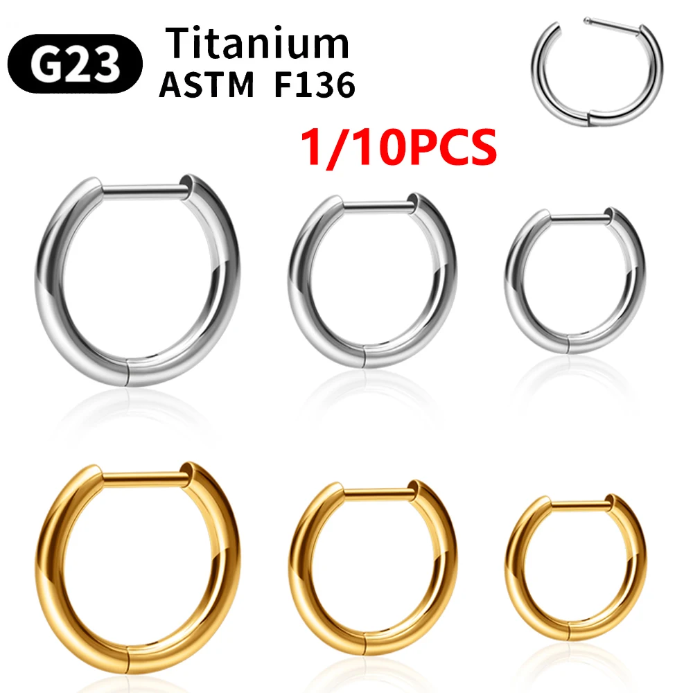 

1/10PCS G23 Titanium Basic Simple Round Hoop Set Body Piercing Jewelry Nose Rings Septum Clicker Helix Earring Tragus Bulk