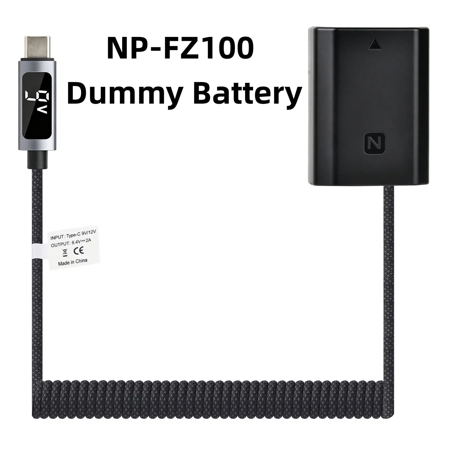 Image of PD Typ-C 9V/D-Tap NP-FZ100 Dummy-Akku AC-PW23 DC-Koppler für Sony FX3 FX30 ZV-E1 A1 A6600 A6700 A7III A7IV A7C A7CII A7CR