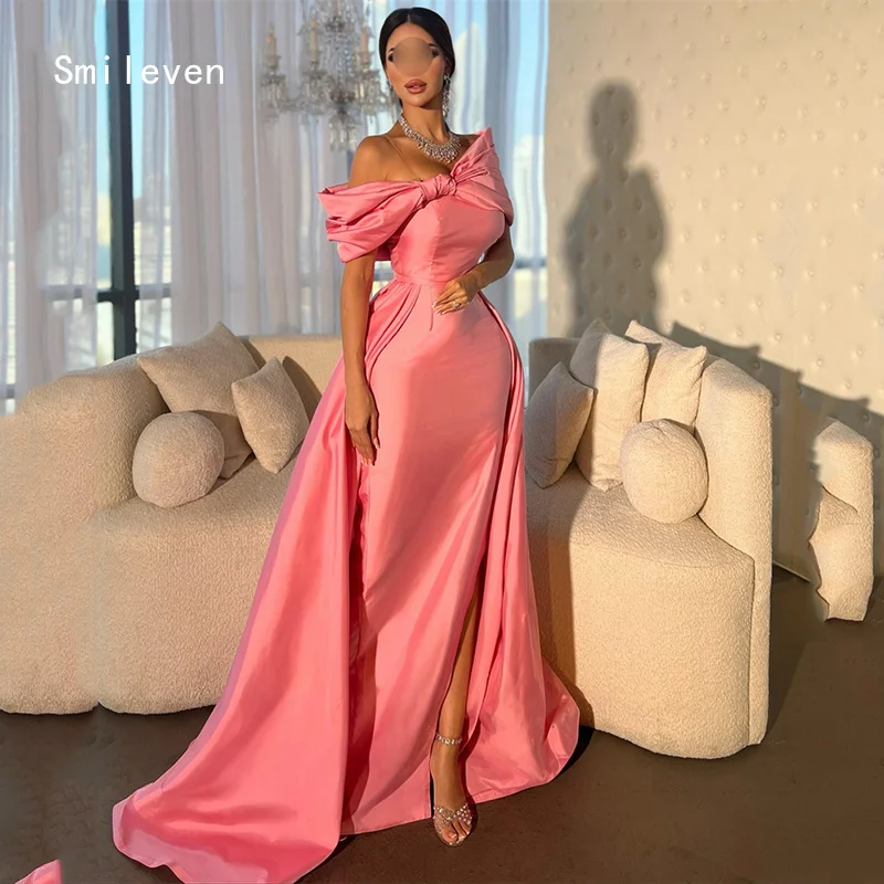 

Smileven Elegant Mermaid Prom Dress Bow Off The Shoulder Party Gowns Formal Spaghetti Strap Occassion Dress Customized 2026