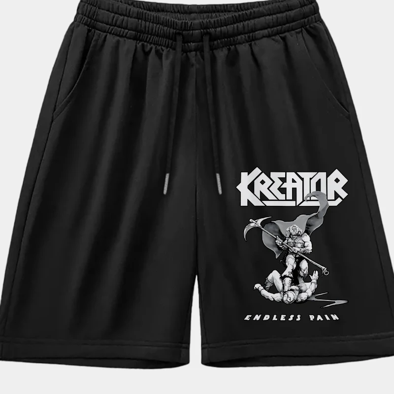 

Мужские шорты с принтом воина в американском стиле ретро KREATOR, новая летняя модная мужская и женская уличная одежда в стиле ретро