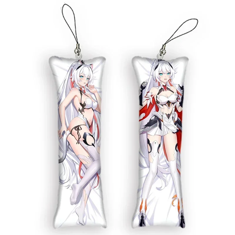 

New Pattern Honkai Impact 3rd Dakimakura Mini Keychain Cute Anime Key Chain Small Pillow Decor Pendant Otaku Kiana Kaslana Backp