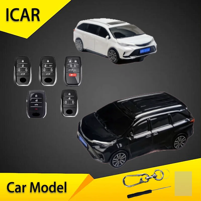 For TOYOTA Sienna Car Model Key Case 3 4 Button for Fortuner Corolla Grand Highlander RAV4 Land Cruiser Hilux Car Key Cover Fob