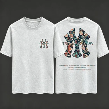 Vintage Double Sided Paisley Graphic T Shirt Retro Swirl Pattern Print 2026 New Streetwear Unisex Men Women Short Sleeve Cottony