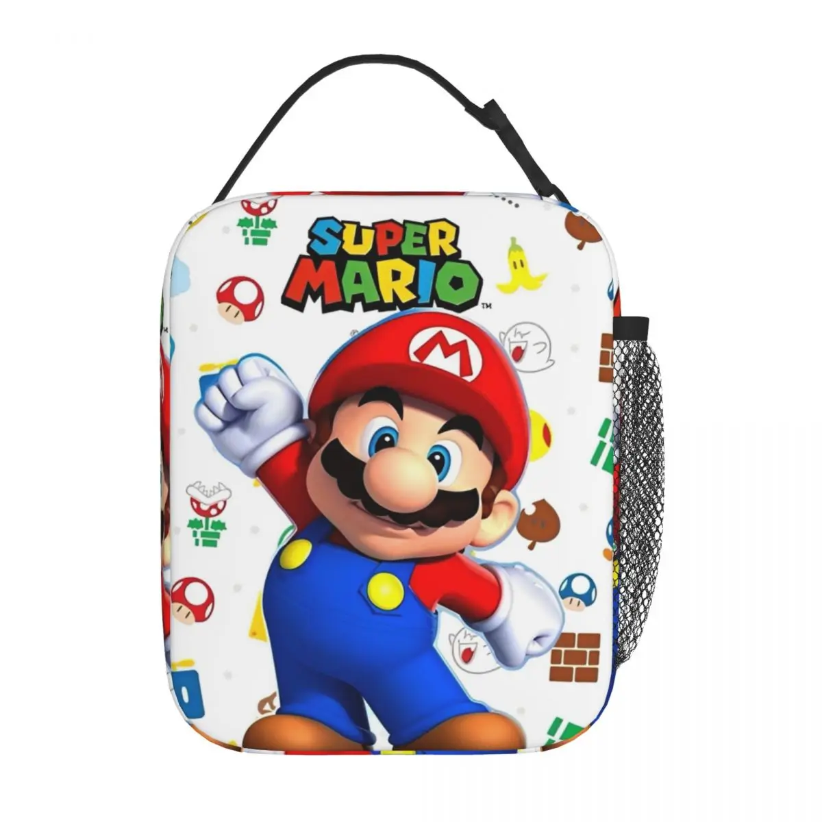 

M-Marios Cartoon Character Insulated Lunch Bag Leakproof Games Lunch Container Thermal Bag Tote Lunch Box College Food Handbags