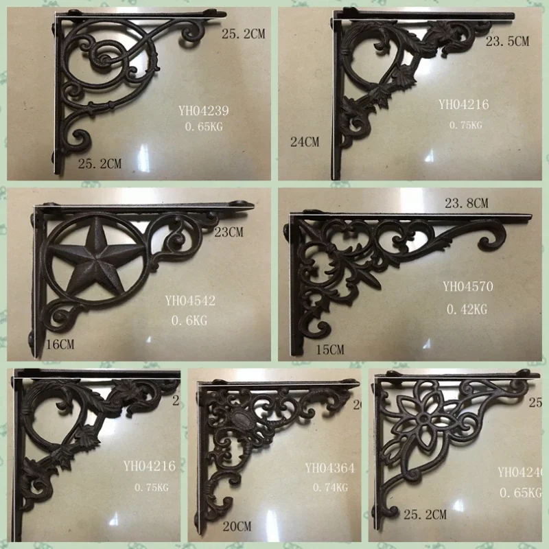 Retro Fretwork Iron Wall Panels Right Angle Support Bracket Kitchen Cast Iron Shelf Bracket