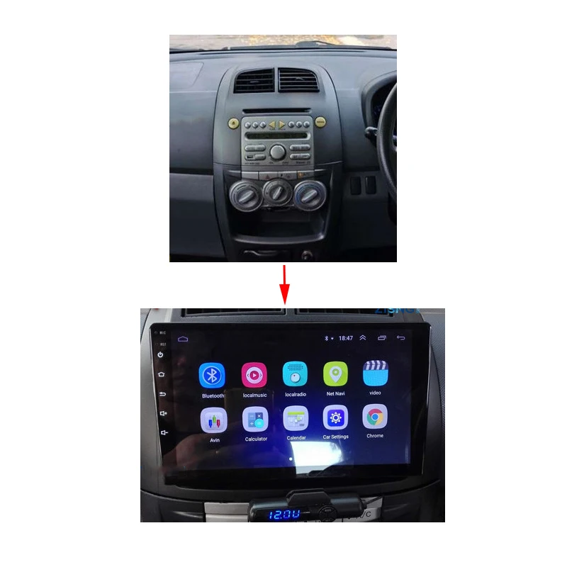 10.1 Inch Car Fascia Frame Adapter Android Radio Dash Panel Kit For Toyota Passo 2005-2011 Daihatsu Boon Sirion Subaru Justy