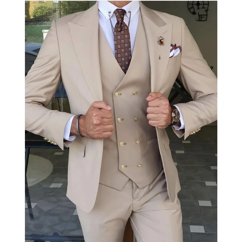 2025 Latest Design Costume Homme Mariage Formal Fashion Slim Fit Business Suits For Men 3 Piece Groom Wedding Suit Tuxedos