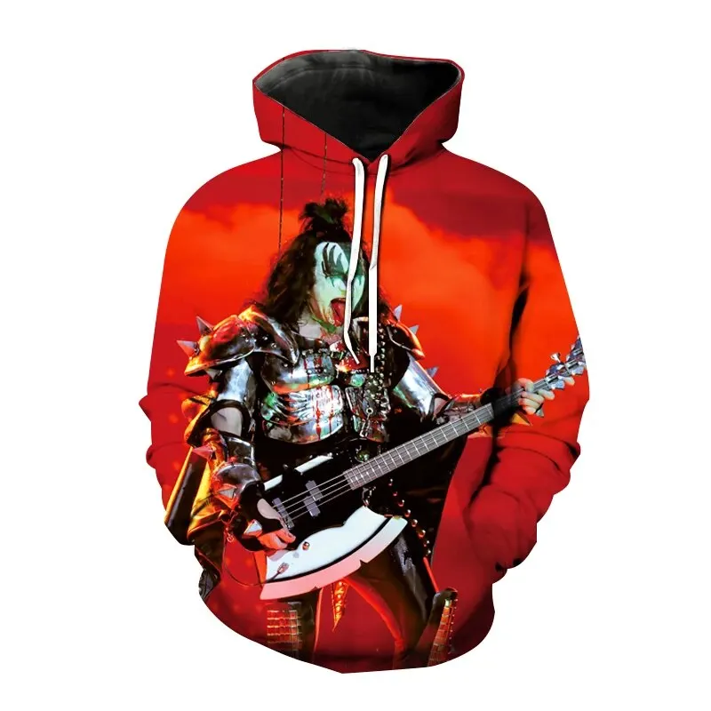 Kiss Rock Band 3D Print Hoodies Men Women Fashion Streetwear Oversized Sweatshirts Hoodie Man Pullovers Tracksuit Kids Clothing