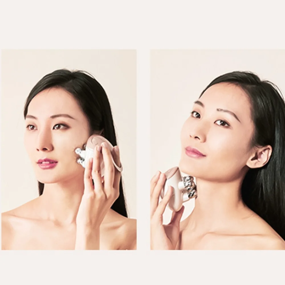 1PC 5-Mode Home Use Facial Device Promote Face Cream Absorption 5 Light Color Modes EMS Facial Massager with 4D Massage Head