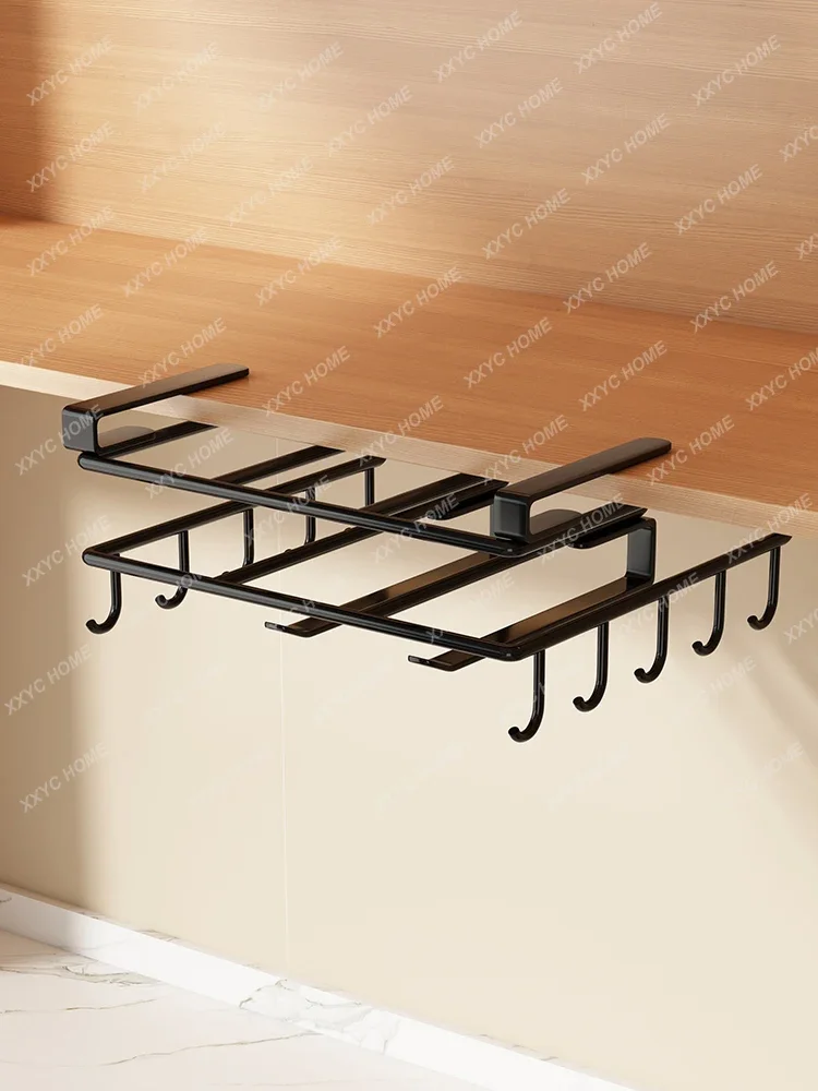 Estante para cortar debajo de la tabla de cortar, tapa de olla, almacenamiento de cocina, envoltura de plástico, soporte para pañuelos, sin perforaciones