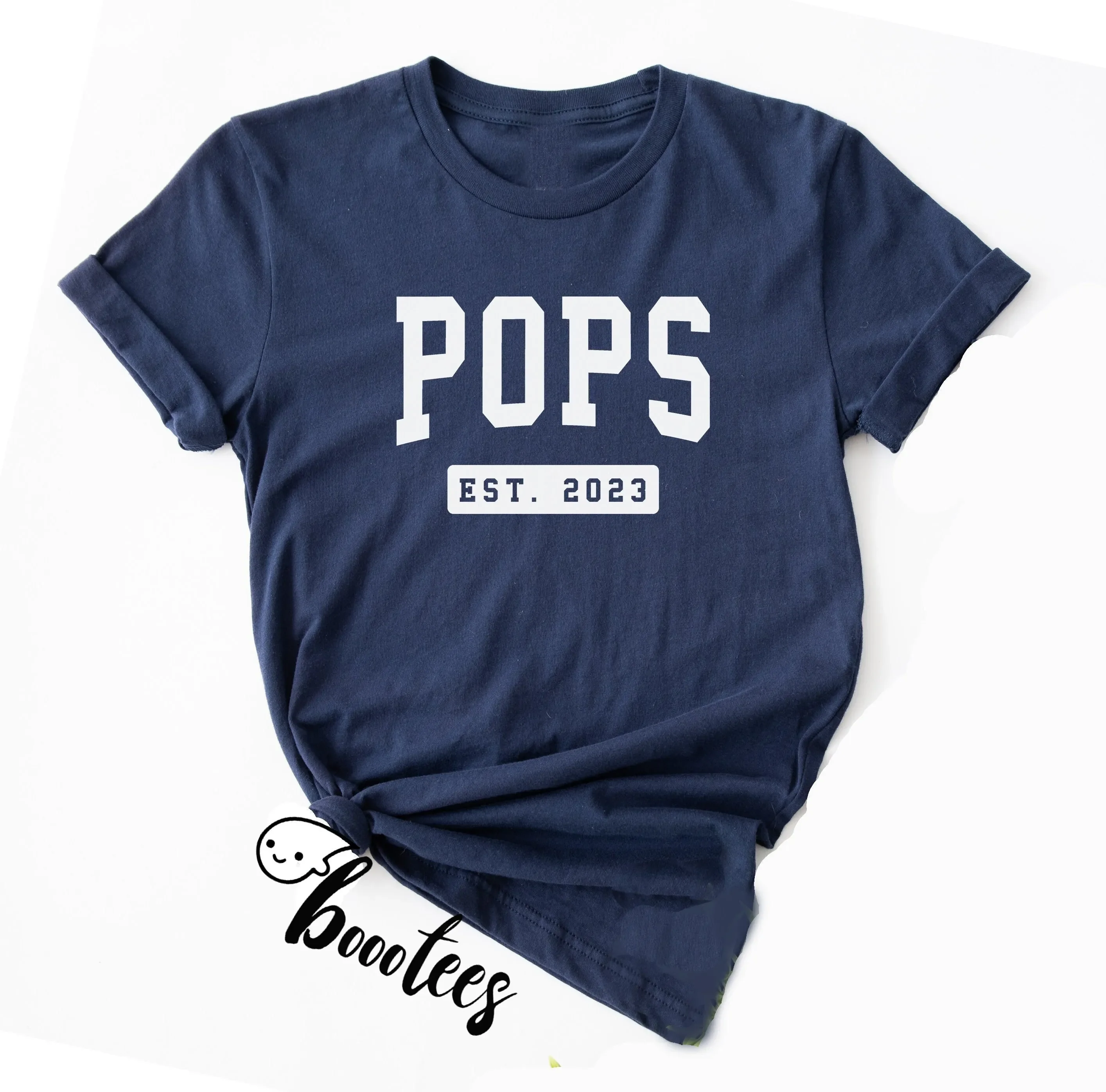 تي شيرت Pops Est 2023 Dada Idea الجديد Pepop Present Pop Pregnancy Reveal استحمام الطفل الذي تم إنشاؤه ليكون Grandpa Gpa
