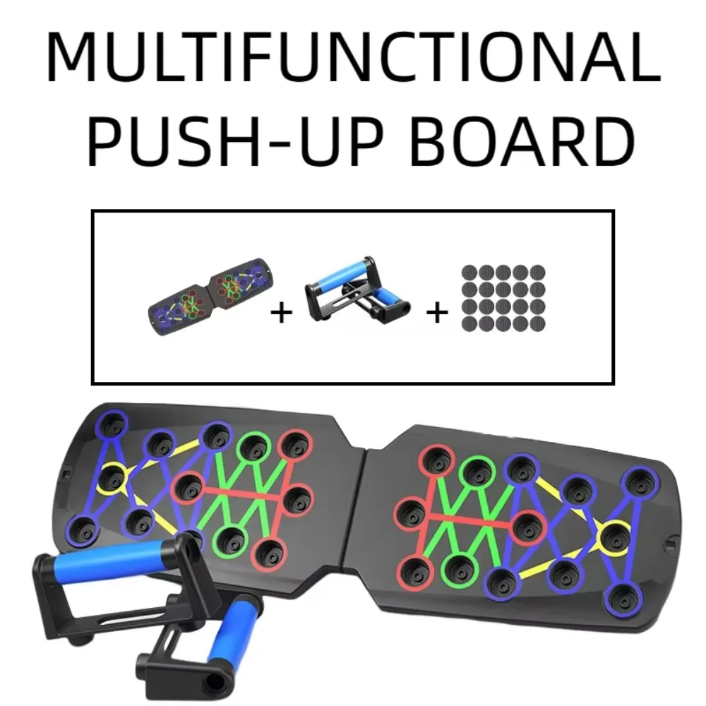 

22/28-in-1 Push-up Board Foldable with Tension Rope Home Exercise Equipment Portable Multifunctional Push Up Bar Chest Training