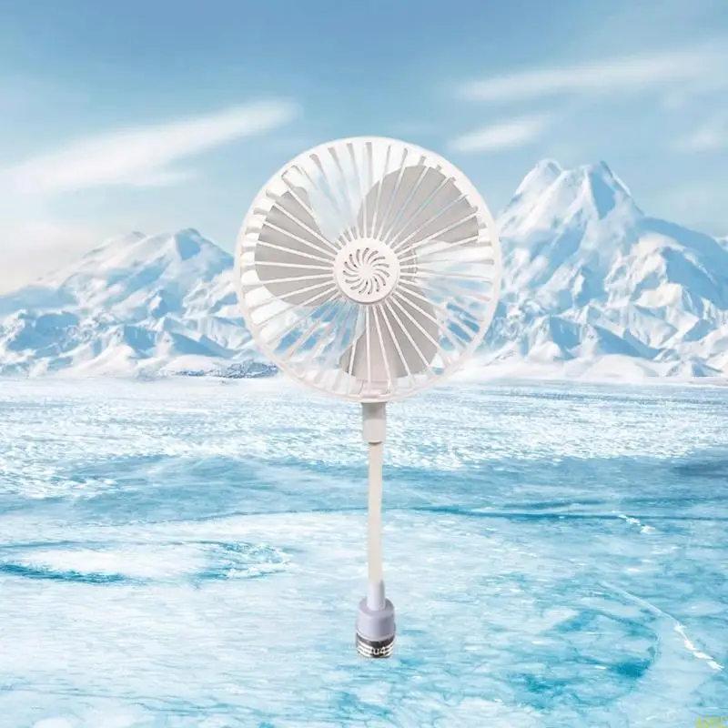 A0NC E27 Desk Lüfter tragbare Lüfterverstellbare Richtungsrichtung Flexibler Tube -Lüfter tragbarer E27 -Schreibtisch -Lüfter in