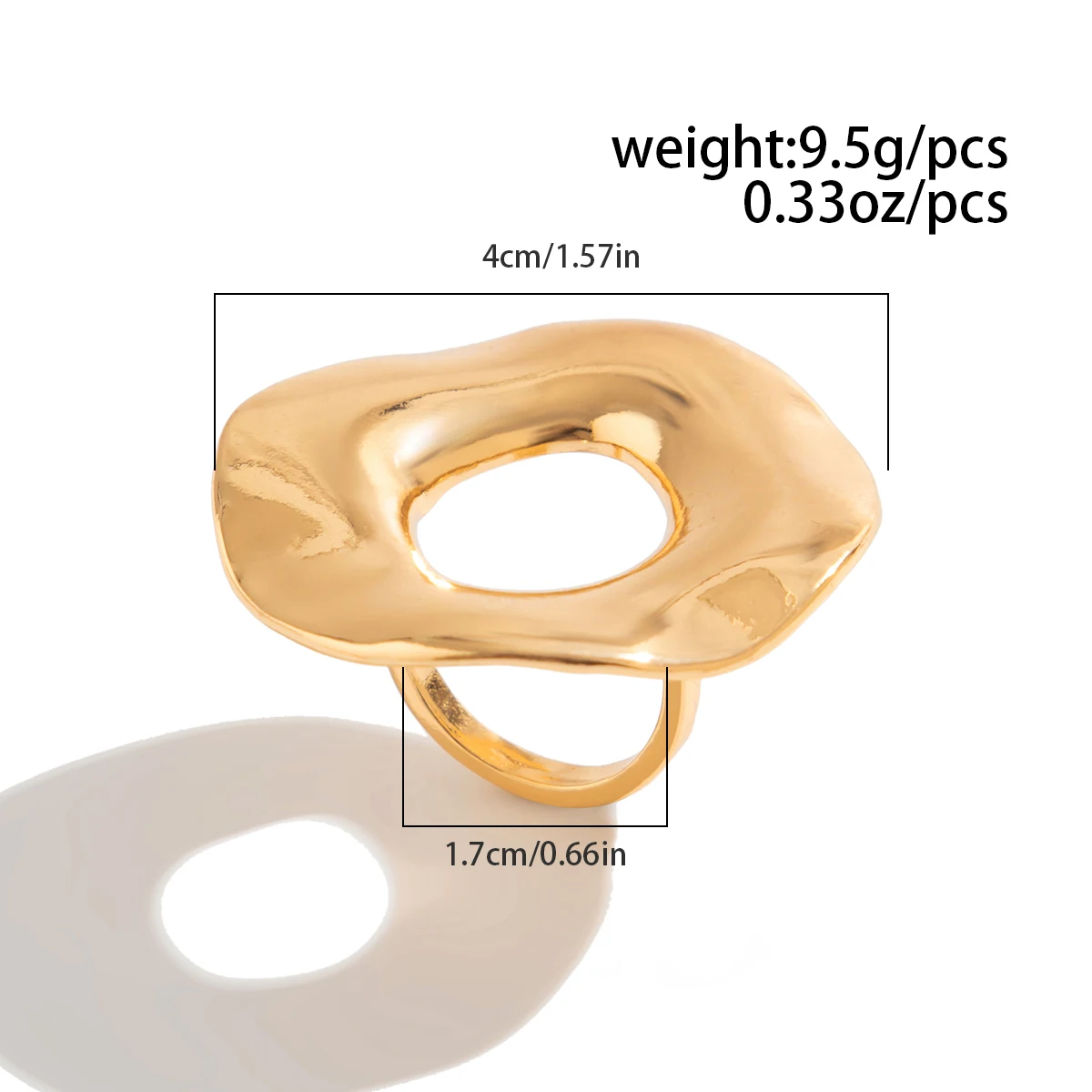 IngeSight.Z Elegant Imitation Pearl Leaf and Flower Ring Women\'s Vintage Irregular Gold Color Circle Metal Finger Ring Jewelry