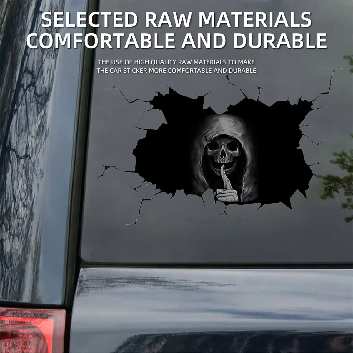 Helloween Quiet Death Motorcycle Car Mirror Stickers Car Windscreen Stickers Motorbike Fuel Tank Sticker Accessories Decorative