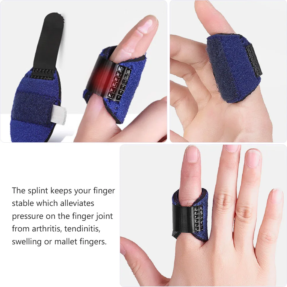 

2 Pcs Finger Splint Joint Fixation Strap Thumb Support Brace Blue Lightweight Aluminum Arthritis Tendinitis Swelling Mallet Pain