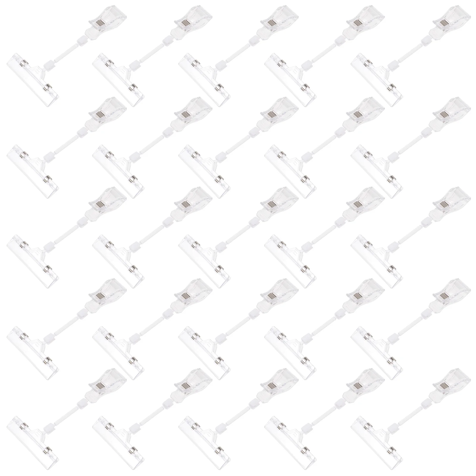 

25pcs Swivel Price Label Rotatable Sign Holder Plastic Merchandise Tag For Market Price Display Advertising Texts Clear Double