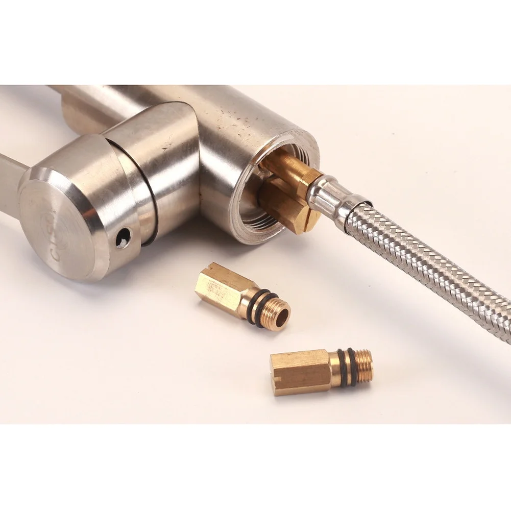 Brass Adapter Featuring For m10 Thread for Single Cold Faucet Replacement Compatible with Typical Sink Faucet Mounting Designs