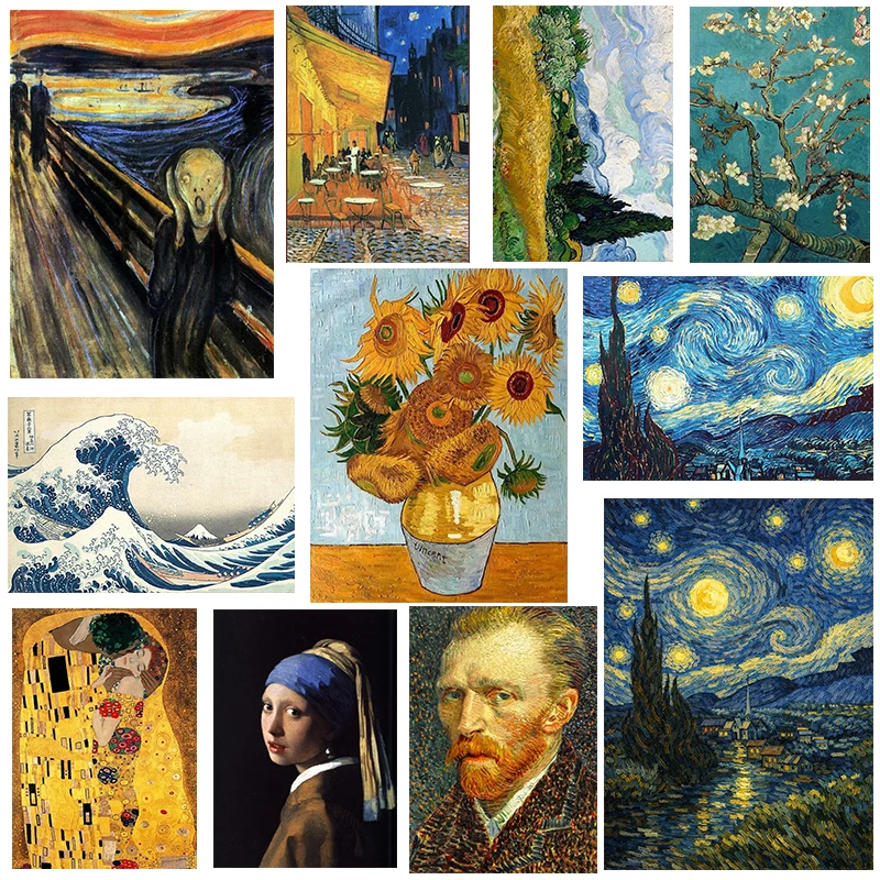 Van Gogh Classic Famous Painting Almond Blossom Posters And Prints Starry Night Canvas Art Vintage