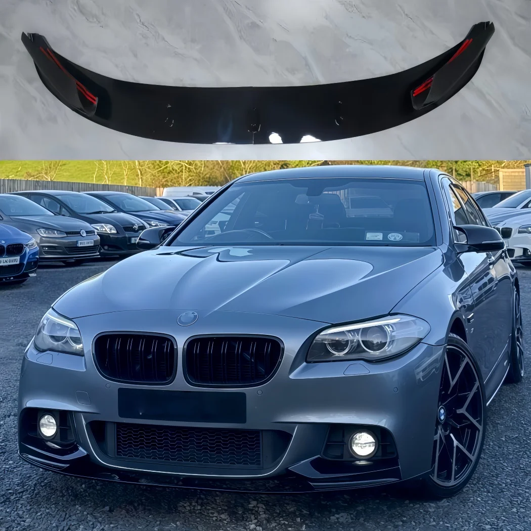 BMW 5 시리즈 F10 F11 M 스포츠 535i 528i M550d 2010-2017 바디 키트용 자동차 앞 범퍼 립 스포일러 디퓨저 스플리터 트림 튜닝 썸네일 3