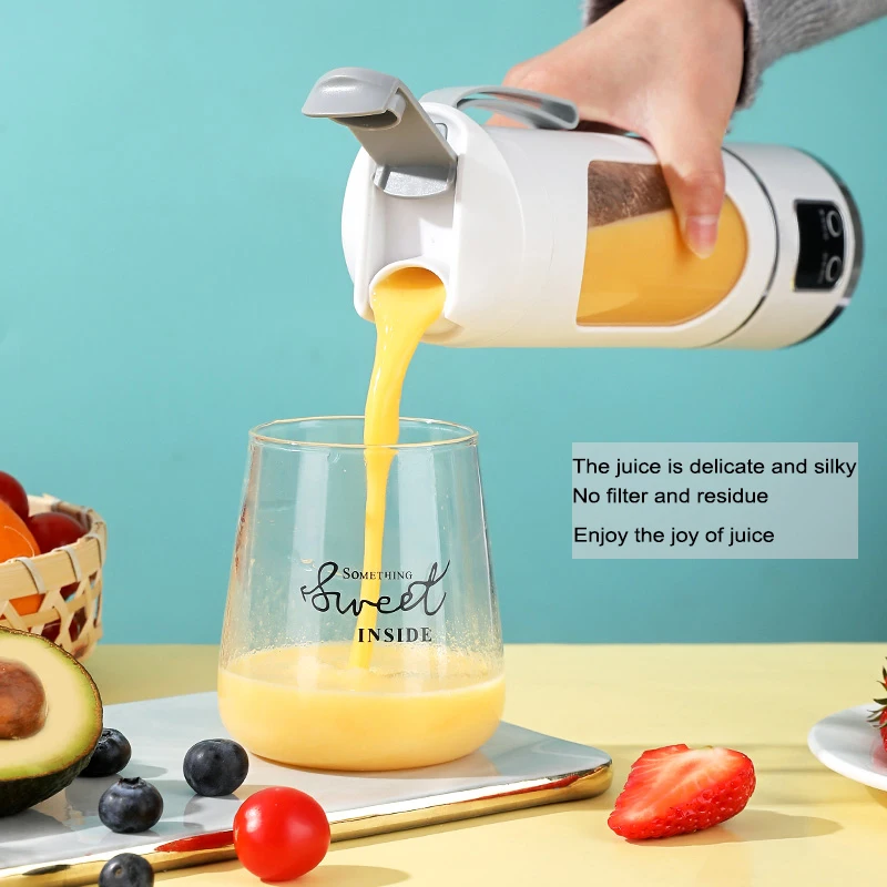 Juice Cup Portable Multi-functional 450ML Wireless Electric Juicer Ice Crusher USB Charging 12 Blades Personal Blender with LED