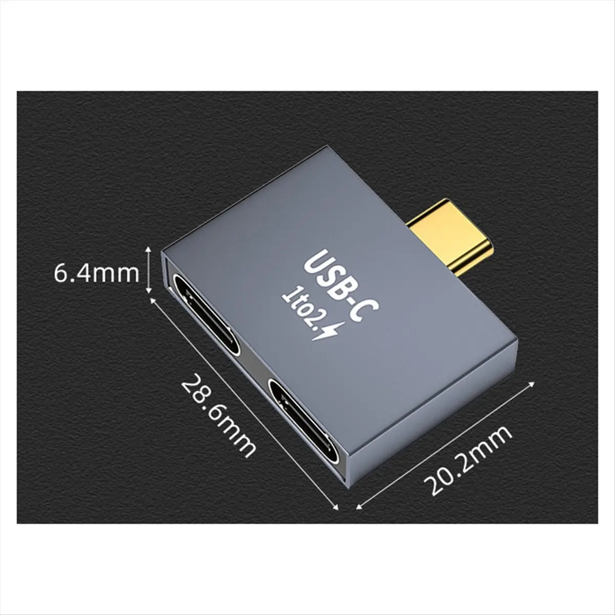 A85P C Male to Double TYPE-C Female Splitter Converter Adapter Extension Connector for USB C Charger Power Bank Laptop