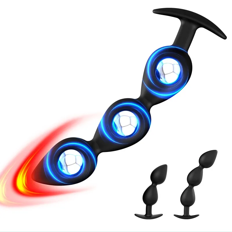 يمكن ارتداؤها المقابس الشرجية مع كرات الصلب الشرج الخرز بعقب المكونات وهمية دسار Analplug بوتيسد بوتبلج الكبار 18 لعبة الجنس للذكور والإناث