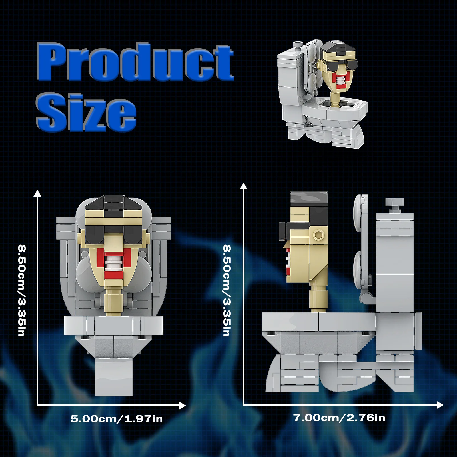 MOC Skibidi Toilet Man Vs Monitoring Persona Set Scientist Camera Horn Brick Building Block Toy Kids Birthday Present