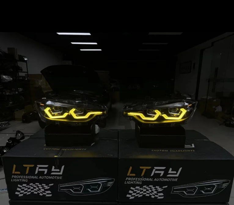 F30F31F35 American Version Yellow Light Dual Color Spoon Daytime Running Light Four Close Eight Far with Touch Blue Headlight