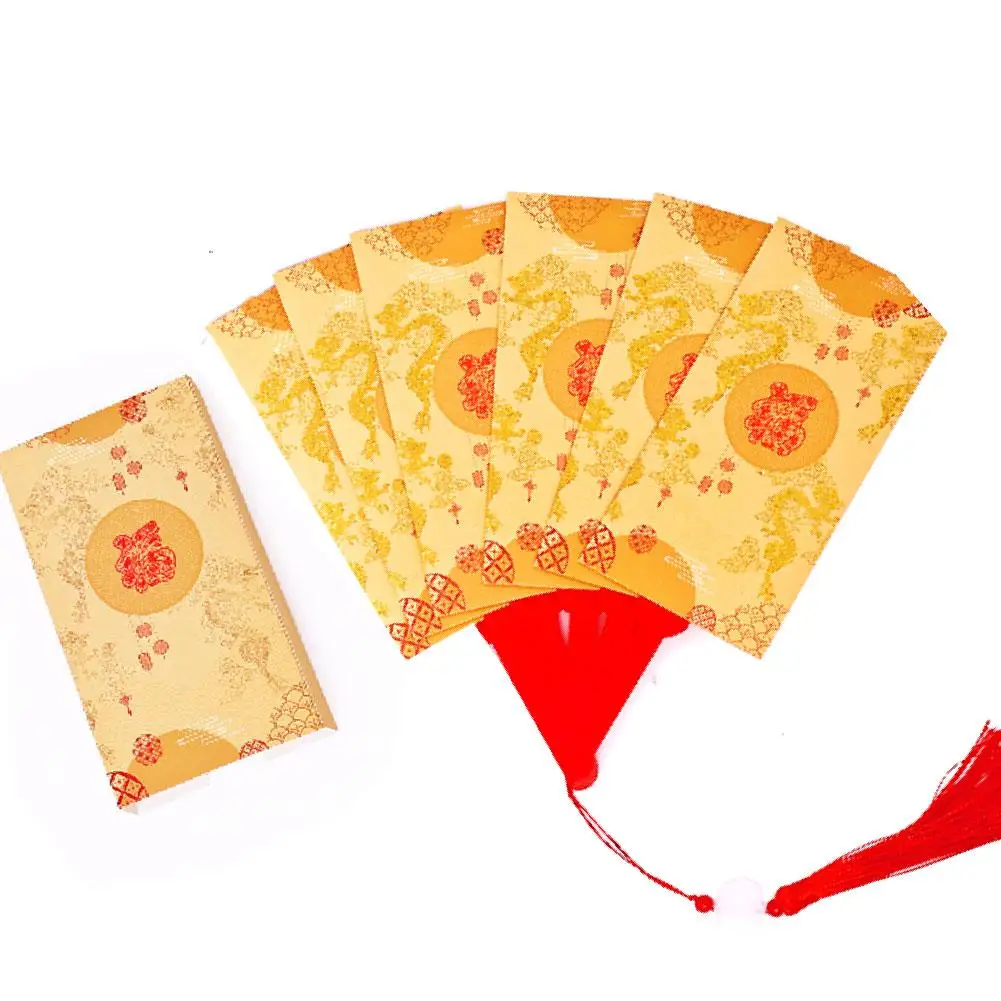 2025 Year of the Snake New Year Fan Shape Red Envelopes Wish Best Red Envelope Folding Lucky Money Gifts Pockets Q3P1