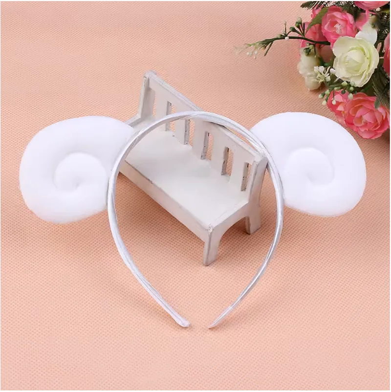 Lolita Plüsch Schaf Horn Lamm Ohr Stirnband Kawaii Kopfbedeckung Cosplay Niedlichen Tier Halloween Kostüme Requisiten Frau Haarband Geschenke – Detail 7