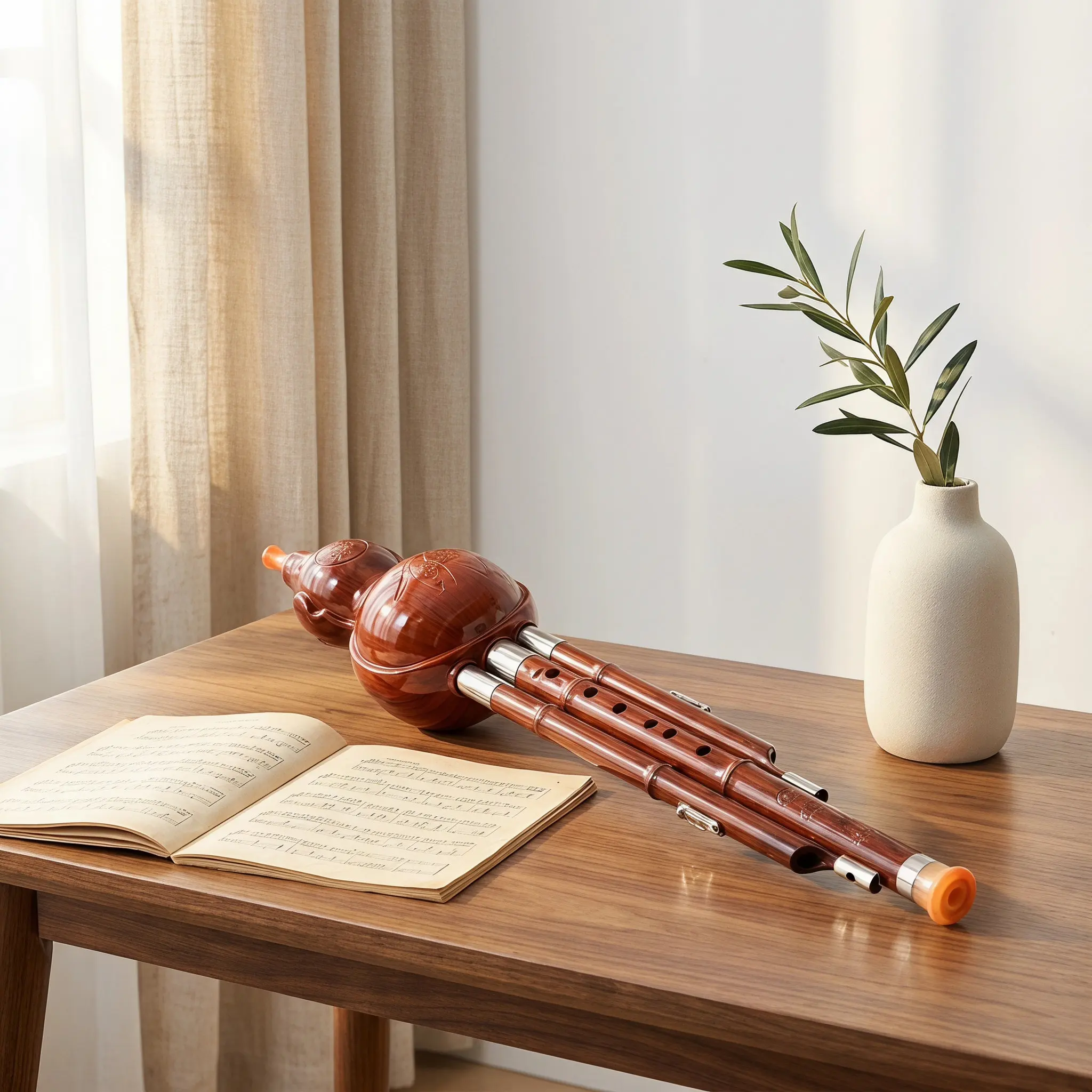Traditional Chinese Hulusi Cucurbit Flute Premium Material Instrument Clear Sound Beginner Practice Performance