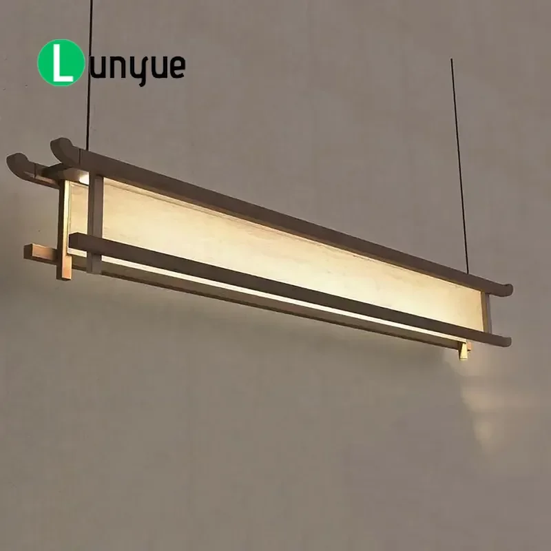 Modern Luxury Kitchen Island Chandelier Scandinavian Linear LED Pendant Light for Dining Room Decoration Medium Size Strip