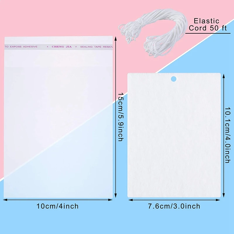 100 PCS Sublimation Car Air Freshener Sheets Car Scented Hanging Sheets Felt DIY Rectangle Fragrant Sheets