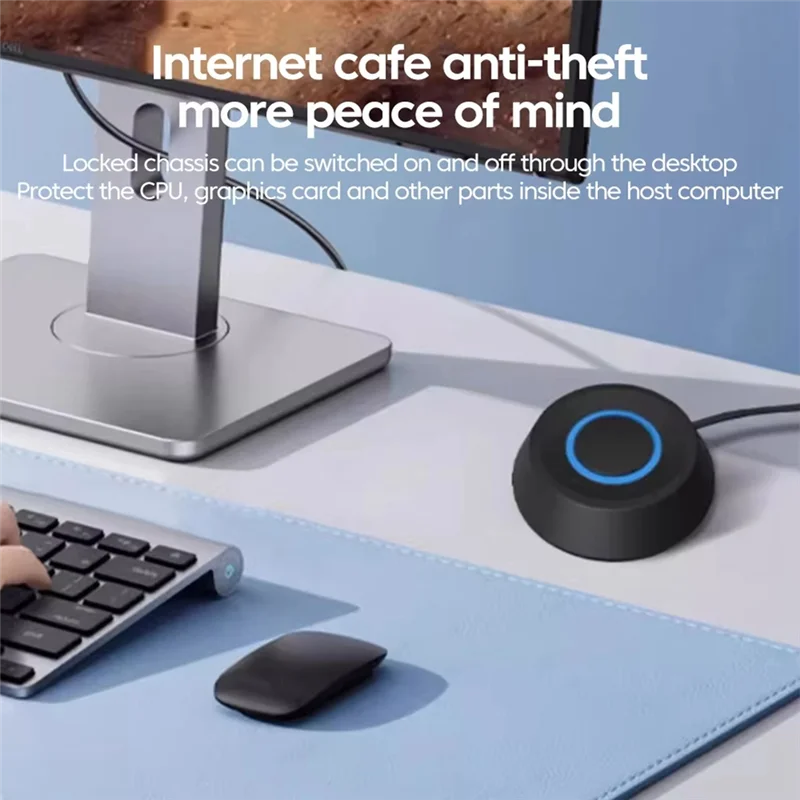 ABKI-الكمبيوتر سطح المكتب التبديل 1.8 متر الكمبيوتر اللوحة الخارجية بدء الطاقة LED أضواء زر تمديد كابل جولة بدء التشغيل التبديل B