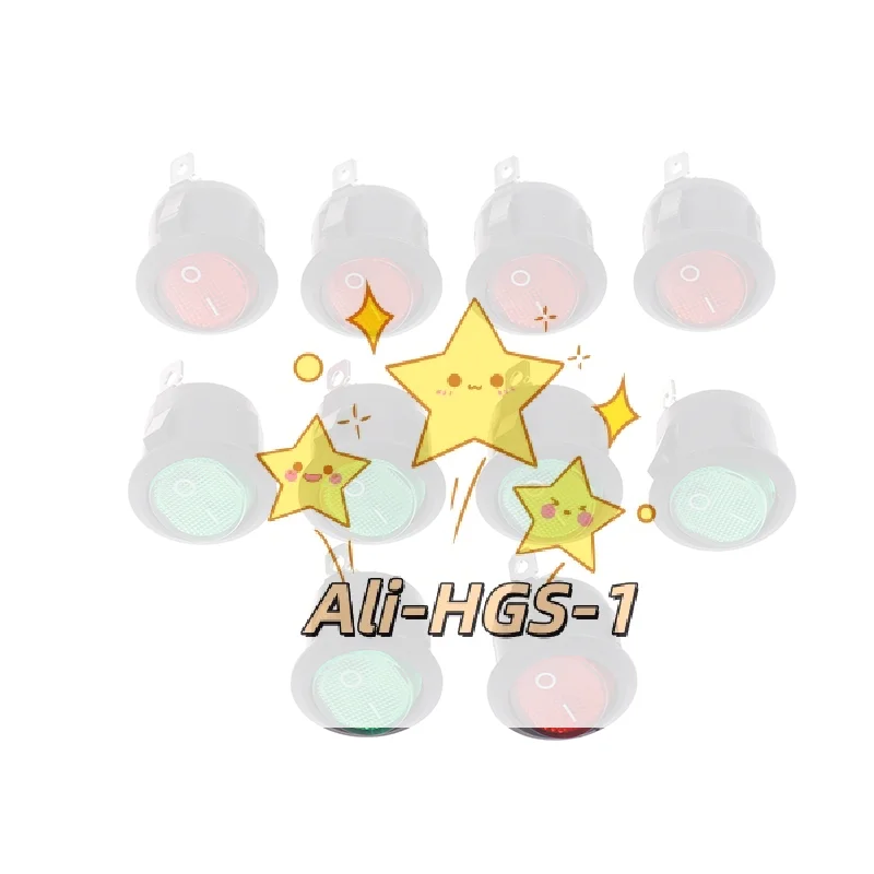 

5 шт. переключателей KCD1 20A 12V с красной/зеленой LED-подсветкой – 3-контактный 2-позиционный переключатель для автомобиля, с кнопкой включения/выключения и креплением на защелках