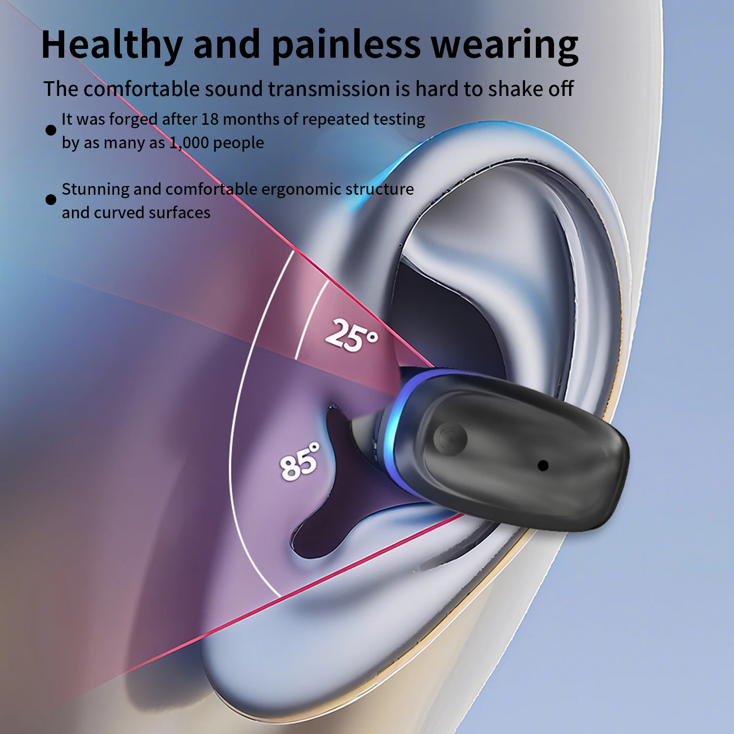 Bone Conduction 5.3 Wireless Bluetooth Headset Talking Clip-on Headset Long Time Wear Without Pain Ultra Long Battery Life