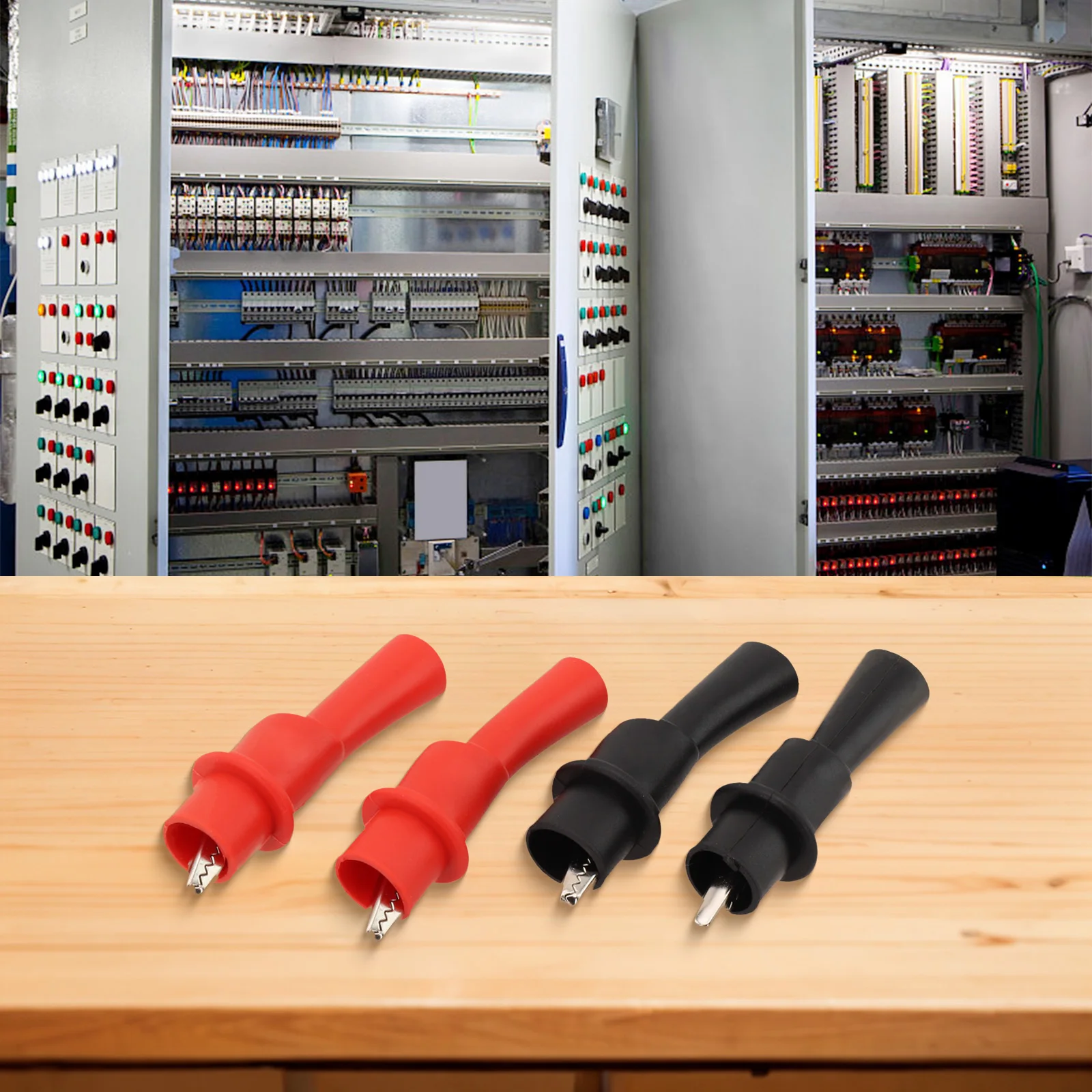 2pair Metal Needletester Probe And Crocodile Clip 10A Max Current 1000V Voltage Range For Electrician Measurements