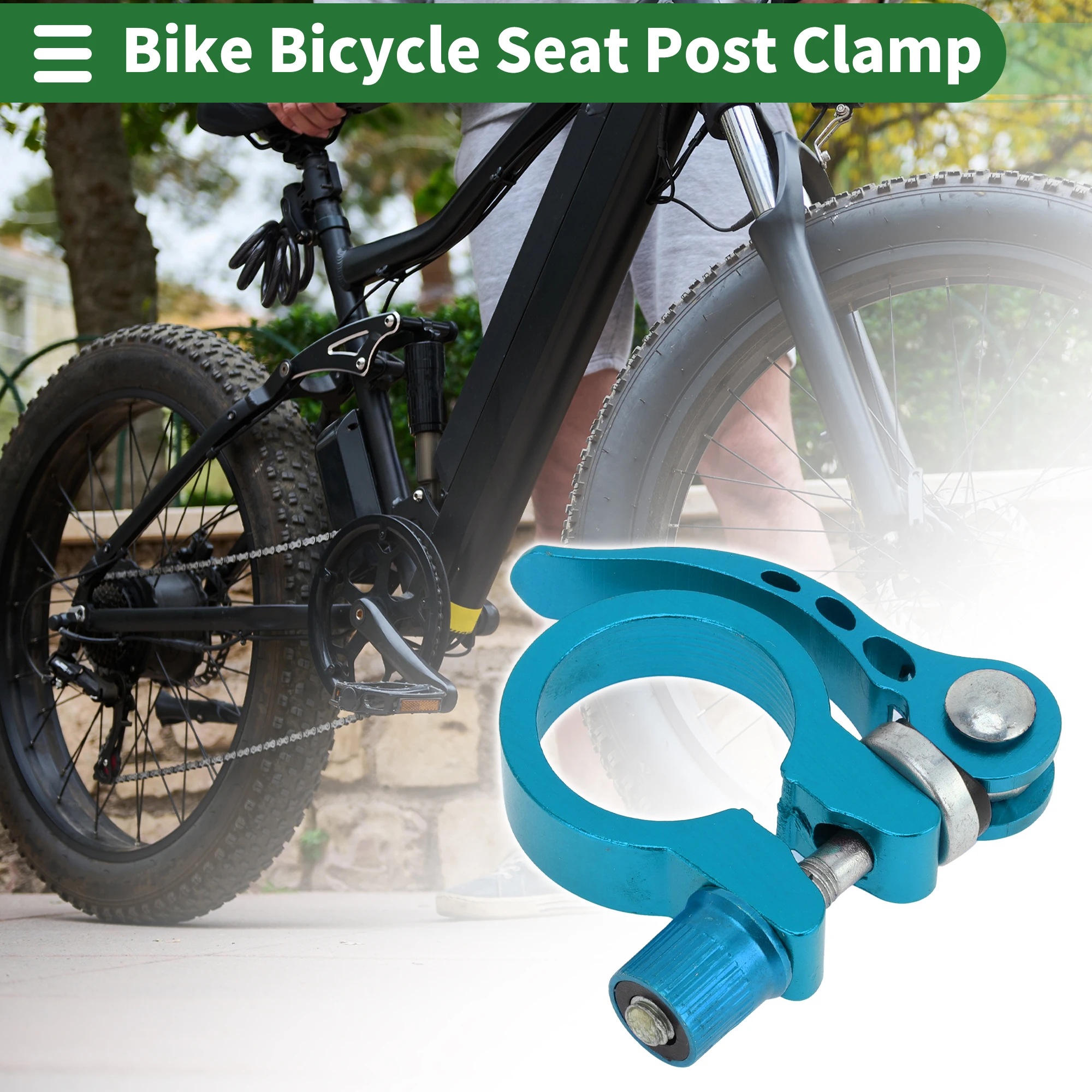 X Autohaux Universal Bike Bike Seat Post Clamp Seatpost Collar، 28.6 مم، إطلاق سريع، سبائك الألومنيوم، أزرق