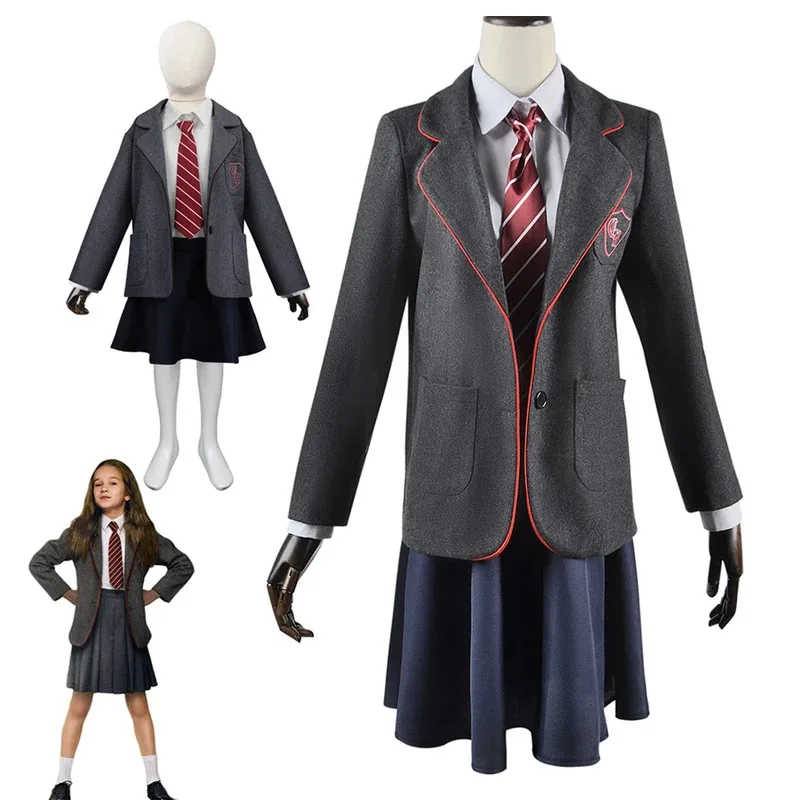 qq34Movie رولد دال الموسيقية تأثيري ازياء ماتيلدا زي مدرسي للأطفال فتاة النساء هالوين ملابس للحفلات Su #2