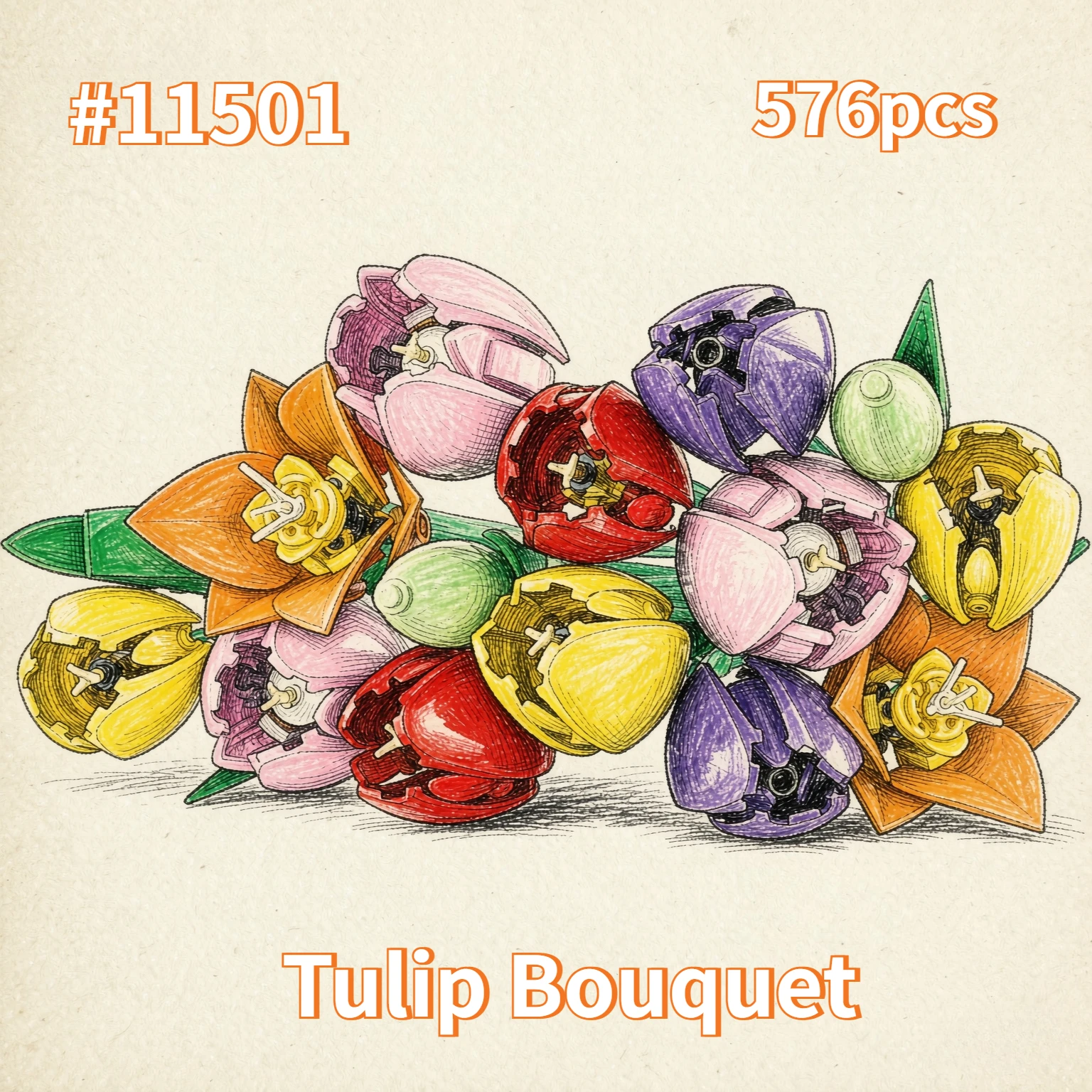 Home Decor Tulip - Новый ботанический букет тюльпанов, декоративный, совместимый