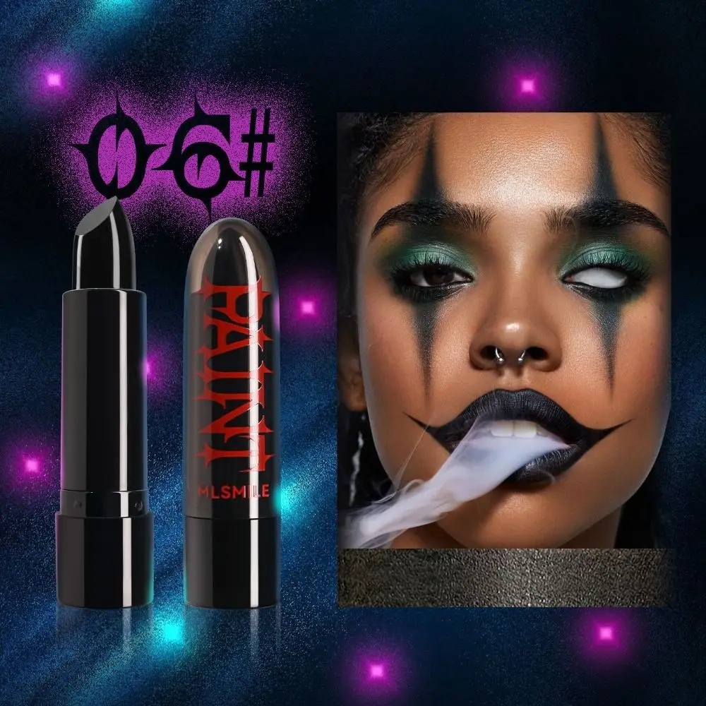 3 Stück wasserdichter Gesichts- und Körperbemalungsstift, sicher, Retro-Halloween-Lippenstift, langlebig, realistisch, 8 Farben, Lipgloss, Clown, Cosplay