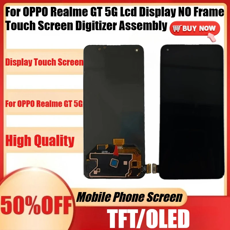 New TFT/OLED  for OPPO Realme GT 5G Lcd Display NO Frame Touch Screen Digitizer Assembly Display Touch Screen
