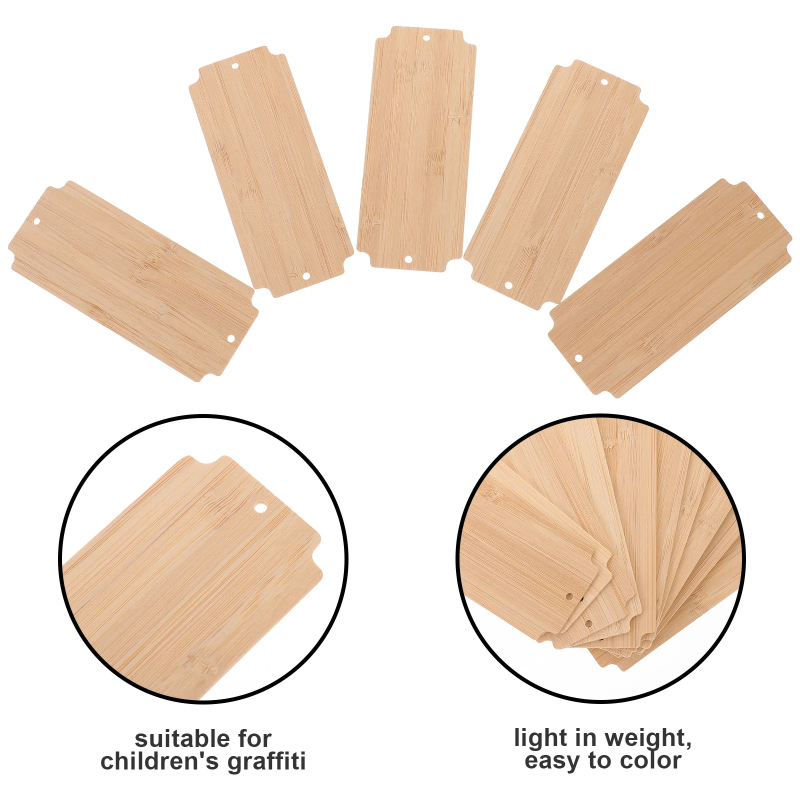 

10pcs Bamboo Bookmark Materials Rectangular Cutouts Unfinished Blank Diy Craft Sheets For Graffiti Coloring Blank Bookmarks