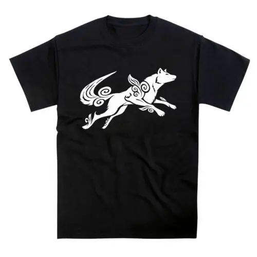 Okami Amaterasu Japanese Anime Wolf Tribute T-shirt