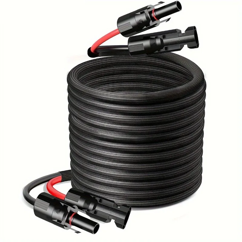 RV Solar Extension Cord Flame Retardant Double Core Cable with Male and Female PV Plug for Photovoltaic Connection