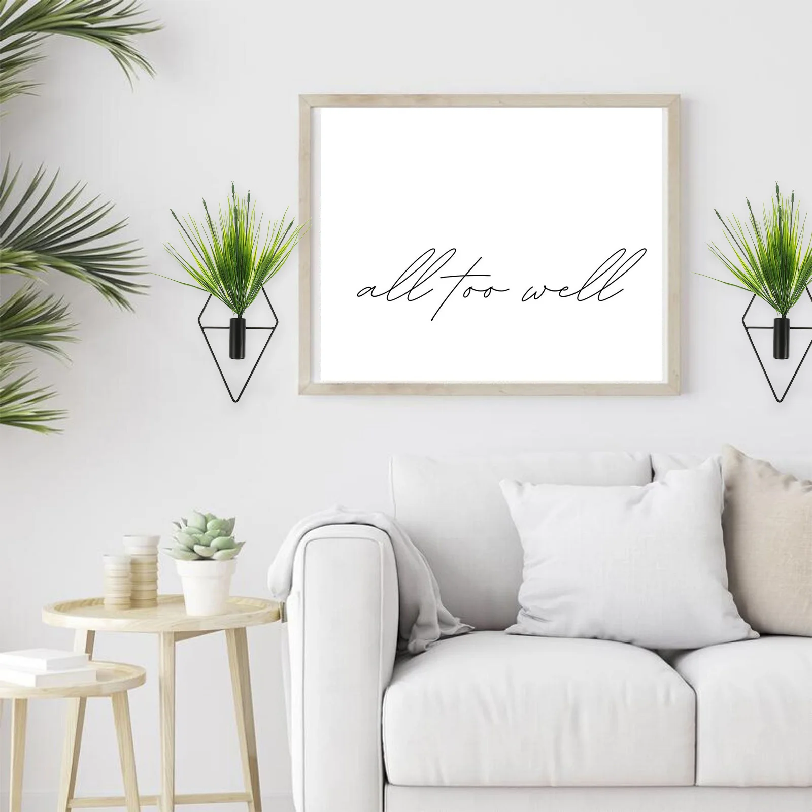 

2pcs Wall Mounted Artificial Bonsai Realistic Fake Potted Plant For Home Office Decor Simulation Green Plants Indoor Outdoor