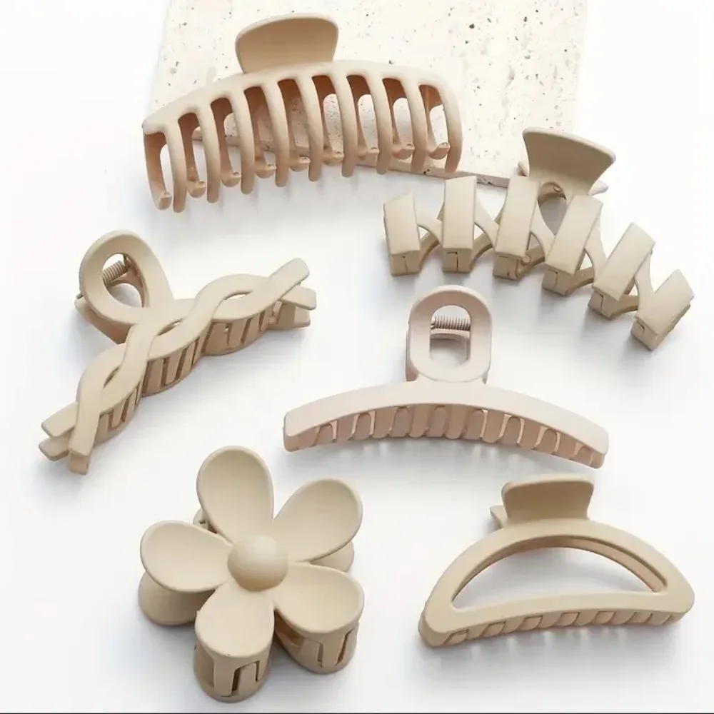 6Pcs Women Fashion Claw Clip Set Nakrycia głowy Duży pazur do włosów Wiele stylów Koreański dla dziewczynek Shark Clips Barrette Akcesoria do włosów